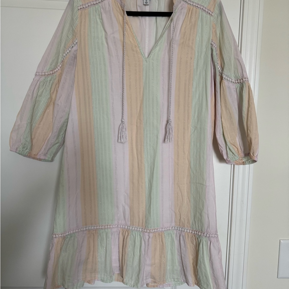 Crown & Ivy Pastel Striped Dress with Tassels
